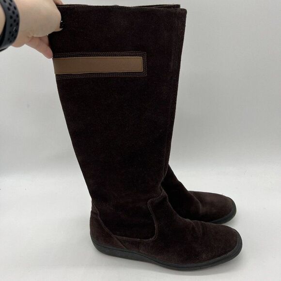 Timberland Smartwool Womens 9.5 Waterproof Brown Suede Mazie Zip Up Tall Boots - Picture 1 of 7